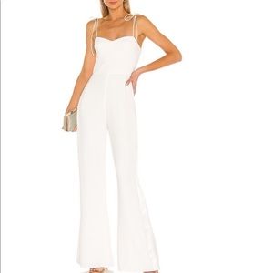 AMANDA UPRICHARD Champagne Jumpsuit in Ivory Tie Shoulders Revolve Small